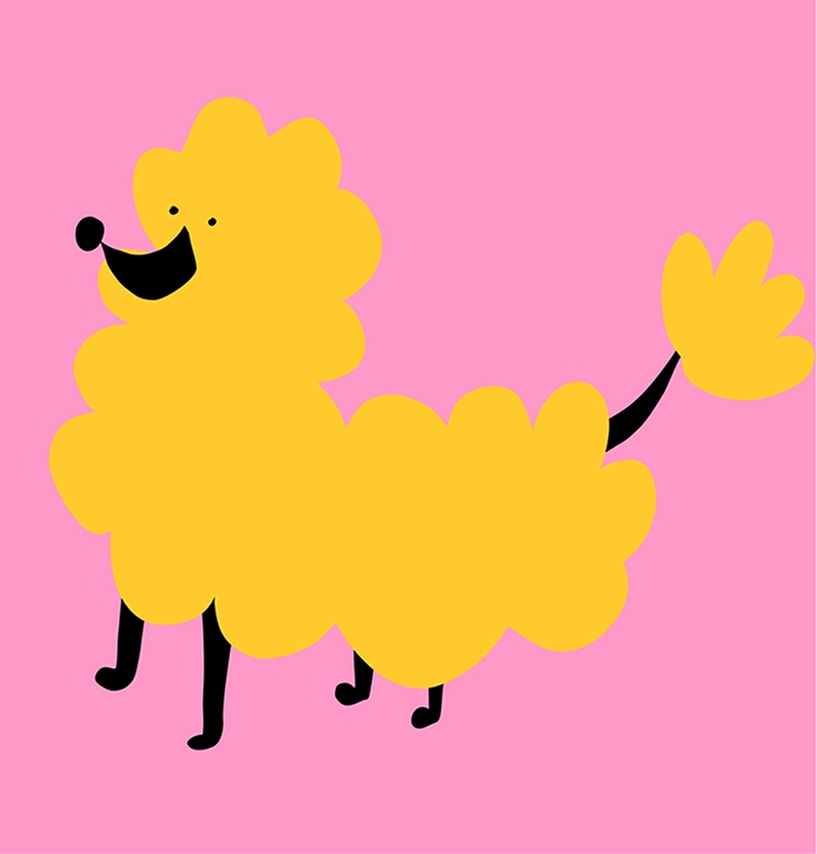 Illustration of the dog for children magazine Bublina