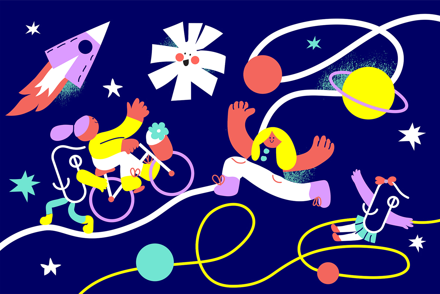 Illustration of universae for school branding project