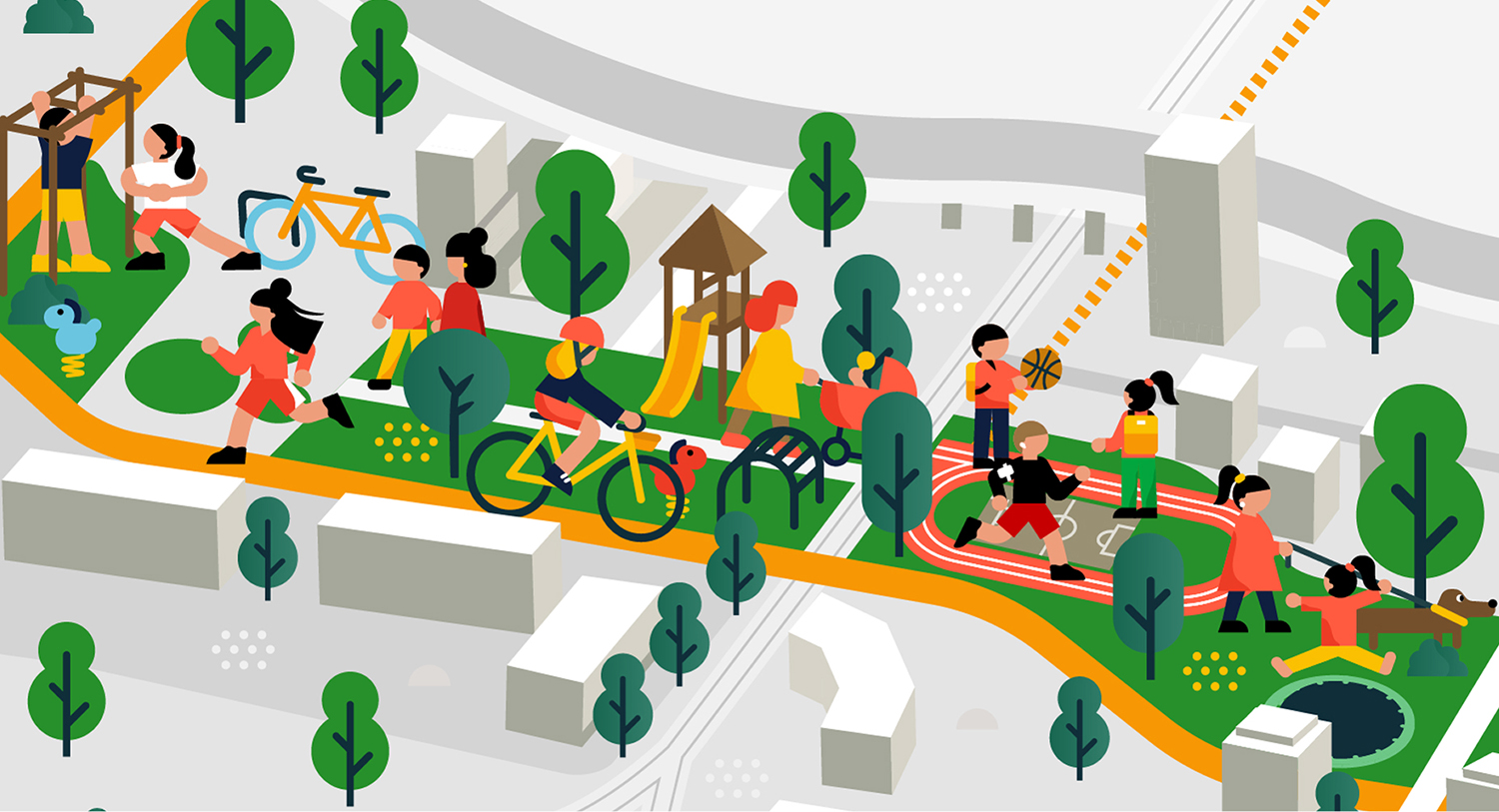 Illustration of the 3d and 2d map fot the Slnecnice