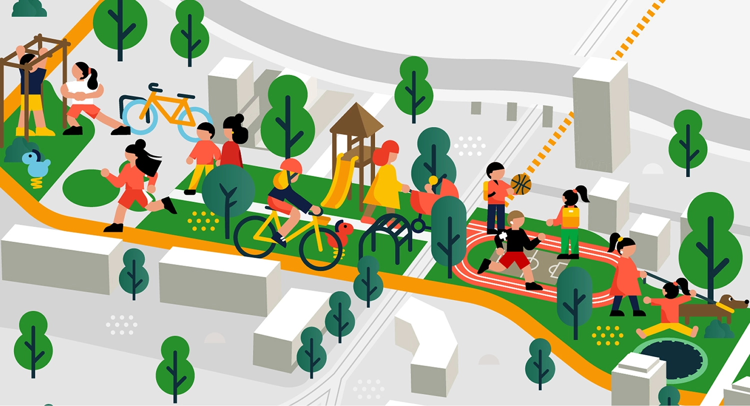 Illustration of the 3d and 2d map fot the Slnecnice