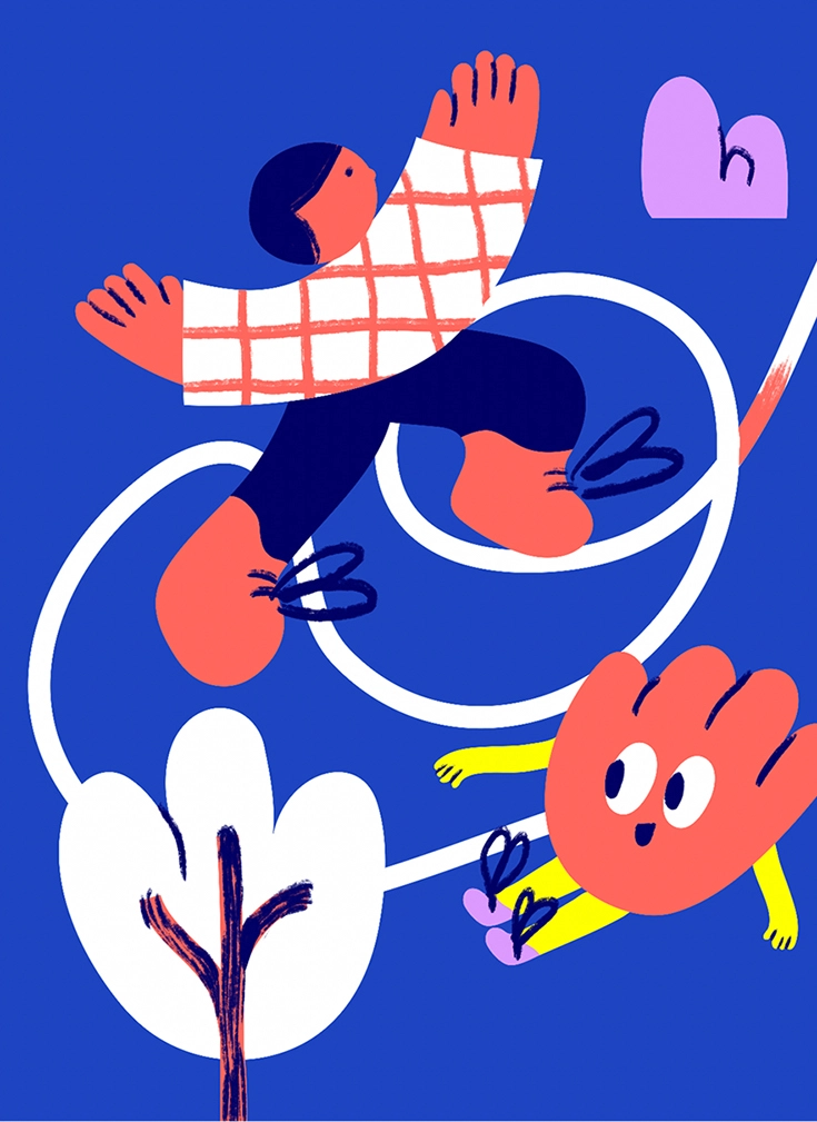 Illustration of a boy for school branding project